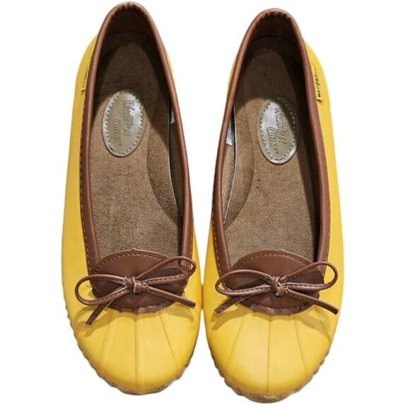 Western Chief Classic Yellow Duck Skimmer Slip On Flats Rain Shoes Size 10 - Picture 7 of 7